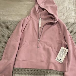lululemon scuba half zip - light pink